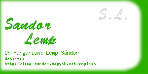 sandor lemp business card